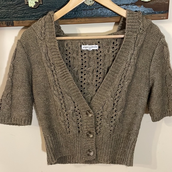 2/$25 Aeropostale Knit Cardigan with Hood Size Large - Picture 5 of 16